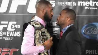 UFC 145 Jones vs Evans Press Conference Staredown [upl. by Wadesworth16]