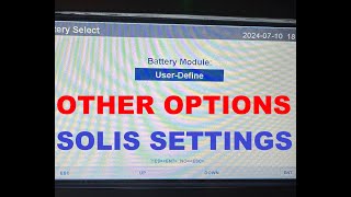 Solis Inverter Battery Settings other options [upl. by Obrien]