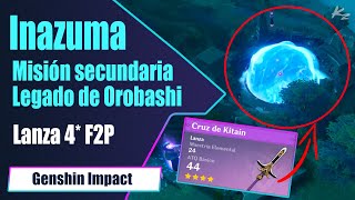 Legado de Orobashi  Como hacer que deje de llover en inazuma y lanza 4 F2P  Genshin impact [upl. by Birkner]