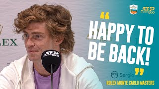 Defending Champion Andrey Rublev PreTournament Press Conference  Rolex MonteCarlo Masters 2024 [upl. by Ayhtin972]