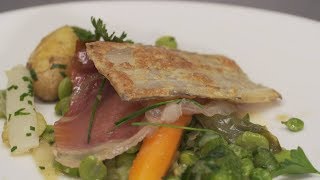 Recette  jardinière de légumes et jambon poêlé  Météo à la carte [upl. by Ahsoyek]