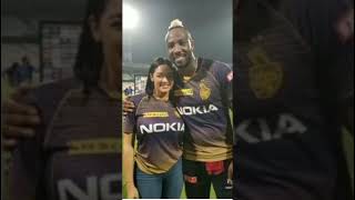 Andre Russell with wife Jassym lora💜 🎉🦚🏏like shortvideo viralvideo comment subscribe [upl. by Boff]