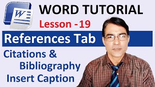 Citations amp Bibliography Insert Caption  References Tab in MS Word  MS Word tutorial lesson  19 [upl. by Bishop283]