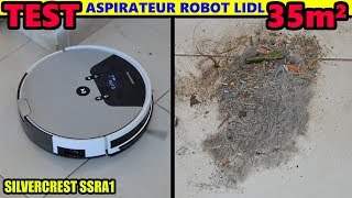 Aspirateur robot LIDL SILVERCREST SSRA1 TEST 35 M² Robot Vacuum Cleaner Saugroboter aspirapolvere [upl. by Arracot]