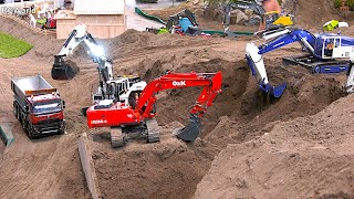 Mega Construction Site Action RC Excavator Dump Trucks Dozer Wheel Loader Roller Caterpillar [upl. by Hannie]