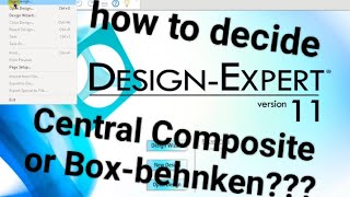 How to Use Boxbehnken and Central Composite Response Surface Statistical Designs in Experiment [upl. by Yltneb356]