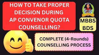 AP STATE CONVENOR QUOTA ALL ROUNDS COMPLETE COUNSELLING PROCESS  HOW TO TAKE PROPER DECISION [upl. by Dorothi]