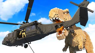 DINOSAUR Causes Helicopter Crash  Teardown Mods Gameplay [upl. by Ecnaralc561]