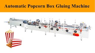 Automatic Popcorn Box Gluing MachineChicken Snack Take Away Food Box [upl. by Kcirddot]