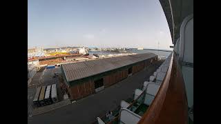 Livorno Cruise Port Timelapse on Gopro 7 onboard PampO Azura [upl. by Nwahsyar]