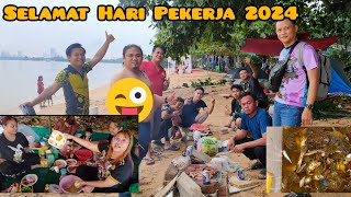 Cuti Hari Pekerja Labour Day Kami Semua Ke Pantai Bbq  Boleh Nampak Singapore Dari Sini [upl. by Xer]