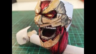 The ARMORED TITANS HEAD Attack On Titan  Paper Model [upl. by Eirolav]