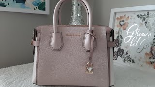 Unboxing MICHAEL KORS Mercer Small TriColor Pebbled Leather Belted Satchel [upl. by Omari310]