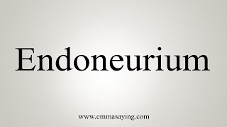 How To Say Endoneurium [upl. by Wallack]