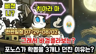 냥코 한판일정07290802 확뽑3개를 지금 이 타이밍에포노스 대단하다냥코일정한판일정 콜라보 확뽑 [upl. by Sinnard]