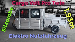 Sitzprobe Elektro Nutzfahrzeug Cargo Volt Pro Twin [upl. by Yvon]