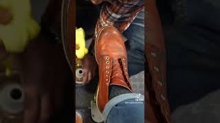 Old Boot Restoration  Angelo Shoe Shine ASMR angeloshoeshine shoeshine workboots shoes [upl. by Dj198]