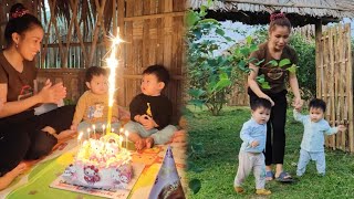 Single mom Ly Yen Ca  Happy birthday to twins Tam Nhu and Ngoc Nhu Life is hard [upl. by Doelling]