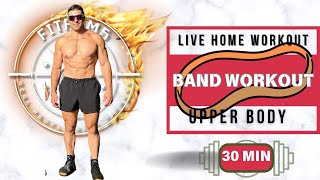 20 MIN Upper Body Exercise Band Workout 🔥homeexercise exercisebands motivation [upl. by Natsreik]