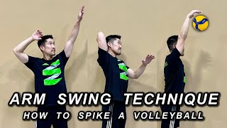 Spiking Arm Swing Technique Part 1 of 2  Volleyball Tutorial [upl. by Cherish]