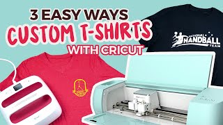 3 ways to make custom tshirts with Cricut Explore 3 amp Easy Press 2 on Design Space  for beginners [upl. by Minerva821]