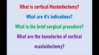 Cortical mastoidectomy  definition Indications steps of surgery Dr Krishna Koirala entdoctor [upl. by Llennod]