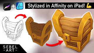 Affinity Designer 2 on iPad  stylized chest Timelapse [upl. by Zelten702]