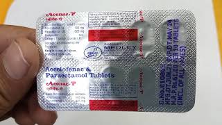 Acenac P Tablet  Aceclofenac and paracetamol tablet  Acenac p tablet Teeth pain fever cold review [upl. by Ralat]