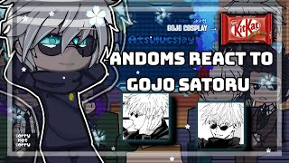 💥 FANDOMS REACT TO GOJO SATORU  put in 2x speed atsulucslay [upl. by Ymma135]