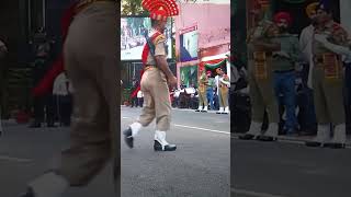 Today wagah border parade indianarmy bsf shortvideo viralvideo youtubeshorts status reels [upl. by Levan748]