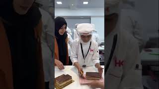 Opera cake in making Part of Our International Dessert Course❤️ hkrshorts hkrbakingacademy [upl. by Enixam]