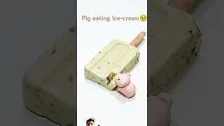 A pig eating ice Cream 🍦🍨 stopmotion animation cute pig funny toys🤣 [upl. by Trebuh]