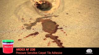 ARDEX AF 236  Pressure Sensitive Carpet Tile Adhesive  Semipermanent Carpet Tile Application [upl. by Arobed]