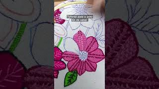 Bordados para flores  Tutorial en mi canal embroidery bordadoamano embroiderypatterns art [upl. by Hessler]