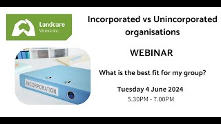 WEBINAR Incorporated vs Unincorporated [upl. by Enilreug]