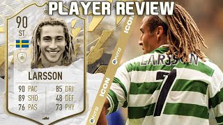 EXCEPTIONAL FINISHER 💯 90 PRIME ICON HENRIK LARSSON PLAYER REVIEW FIFA 22 ULTIMATE TEAM [upl. by Nylasoj]