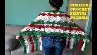 chal tejido a ganchillo  fiestas patrias  shawl to yew in crochet subtitles in English [upl. by Radborne]