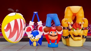 Mario and Sonic split body with Bowser and Pacman [upl. by Allayne437]