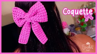 🎀LazoMoño Coquette a Crochet Modelo 1  TUTORIAL PASO A PASO [upl. by Assilym489]