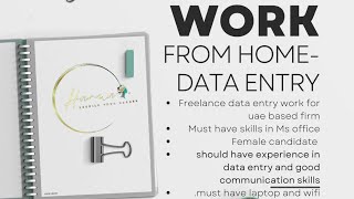 Data entry work from home job for uae based edu firm [upl. by Blase34]