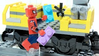 SPIDERMAN Brick Building LEGO TRAIN Locomotive Animation [upl. by Etnasa]