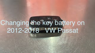 How to replace the key battery on a 20122018 Volkswagen Passat no tools required [upl. by Temhem]