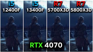 i5 12400F vs i5 13400F vs Ryzen 7 5700X3D vs Ryzen 7 5800X3D  RTX 4070 [upl. by Haraf]