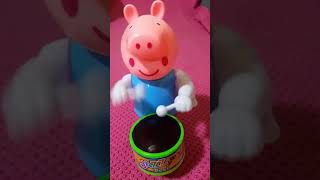 CUTE PEPPA PIG PLAYING DRUMS asmr viral trending asmrsounds shorts satisfying fyp peppapig [upl. by Elleimac]