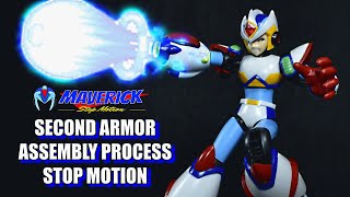 MEGAMAN X SECOND ARMOR KOTOBUKIYA  STOP MOTION ASSEMBLY REVIEW [upl. by Lacym]