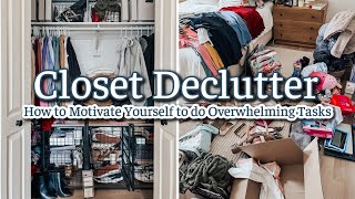 SMALL CLOSET DECLUTTER amp ORGANIZATION  DECLUTTERING amp ORGANIZING TIPS to FIND YOUR MOTIVATION [upl. by Eenal]