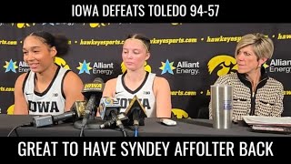 Syndey Affolter Back In Iowas Lineup hawkeyes [upl. by Moitoso]