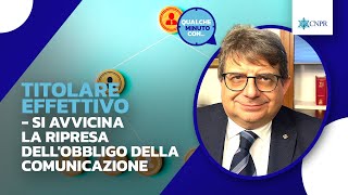 Emanuele Pisati  Titolare Effettivo  Si avvicina la ripresa dellobbligo della comunicazione [upl. by Yenhpad]