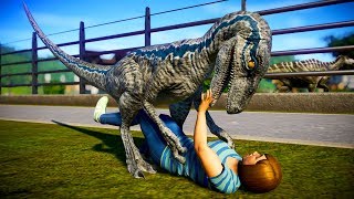 Jurassic World Evolution  Indoraptor vs Blue Breakout amp Fight Blue Fight Scene [upl. by Waite]