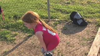 SOFTBALL OLIVIA VOMITS TWICE REFUSES TO LEAVE THE GAME [upl. by Llenrad]